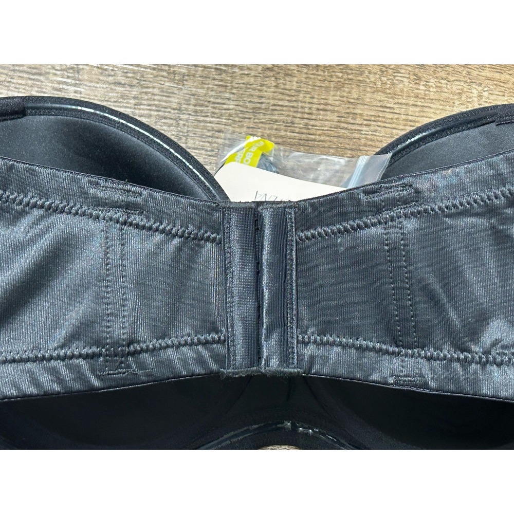 Calvena by Delimira Strapless Bra 38E Black Smooth, Non Slip, Convertible Full - Picture 9 of 10
